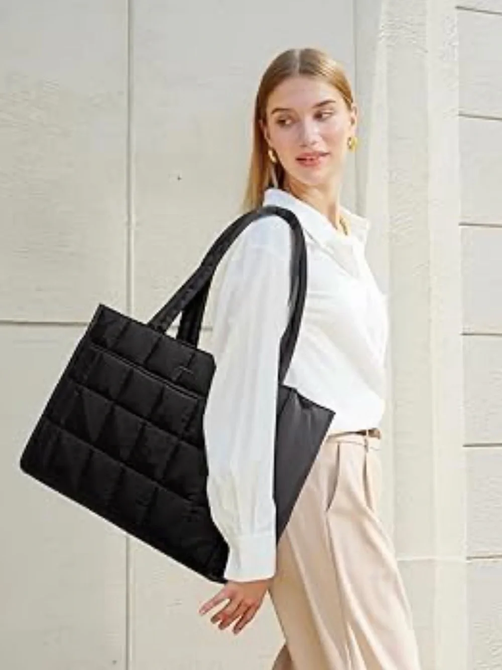 Black Quilted Tote